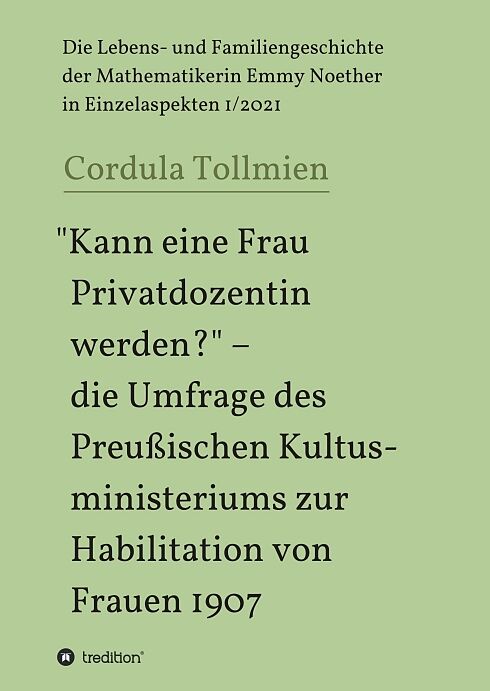 "Kann eine Frau Privatdozentin werden?"  die Umfrage des Preußischen Kultusministeriums zur Habilitation von Frauen 1907