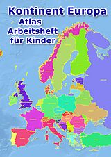 Fester Einband Kontinent Europa geographischer Atlas Arbeitsheft für Kinder von M&amp;M Baciu