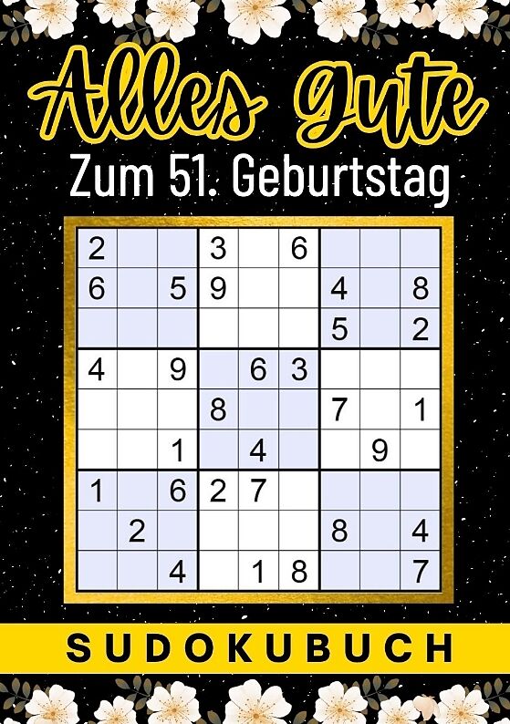 51 Geburtstag Geschenk | Alles Gute zum 51. Geburtstag - Sudoku