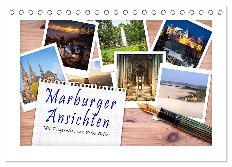 Marburger Ansichten (Tischkalender 2024 DIN A5 quer), CALVENDO Monatskalender