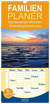 Kalender Familienplaner 2024 - Nordseebad Wremen - Strandimpressionen mit 5 Spalten (Wandkalender, 21 x 45 cm) CALVENDO von Andrea Kusajda