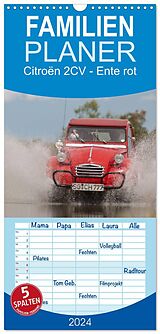 Kalender Familienplaner 2024 - Citroën 2CV - Ente rot mit 5 Spalten (Wandkalender, 21 x 45 cm) CALVENDO von Meike Bölts