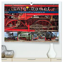 Kalender Unter Dampf - Eisenbahnromantik aus vergangener Zeit (hochwertiger Premium Wandkalender 2024 DIN A2 quer), Kunstdruck in Hochglanz von Peter Härlein