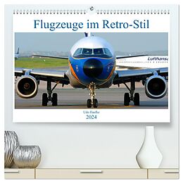 Kalender Flugzeuge im Retro-Stil (hochwertiger Premium Wandkalender 2024 DIN A2 quer), Kunstdruck in Hochglanz von Udo Haafke