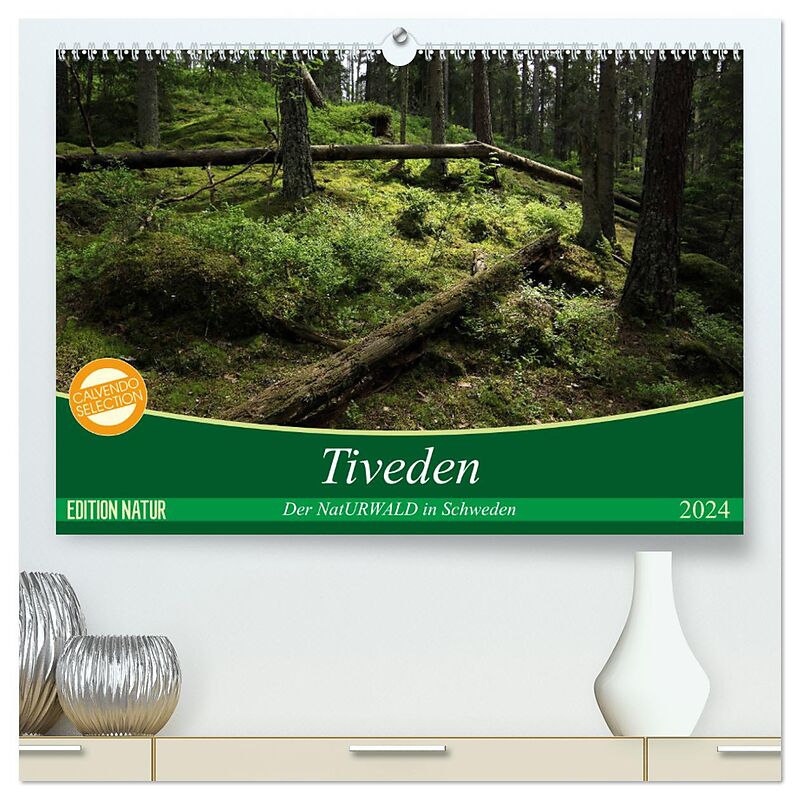 Tiveden, der NatURWALD in Schweden (hochwertiger Premium Wandkalender 2024 DIN A2 quer), Kunstdruck in Hochglanz