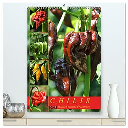 Kalender Chilis - Höllisch scharfe Früchtchen (hochwertiger Premium Wandkalender 2024 DIN A2 hoch), Kunstdruck in Hochglanz von Martina Cross