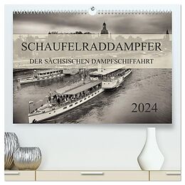 Kalender Schaufelraddampfer der Sächsischen Dampfschiffahrt (hochwertiger Premium Wandkalender 2024 DIN A2 quer), Kunstdruck in Hochglanz von Dirk Meutzner
