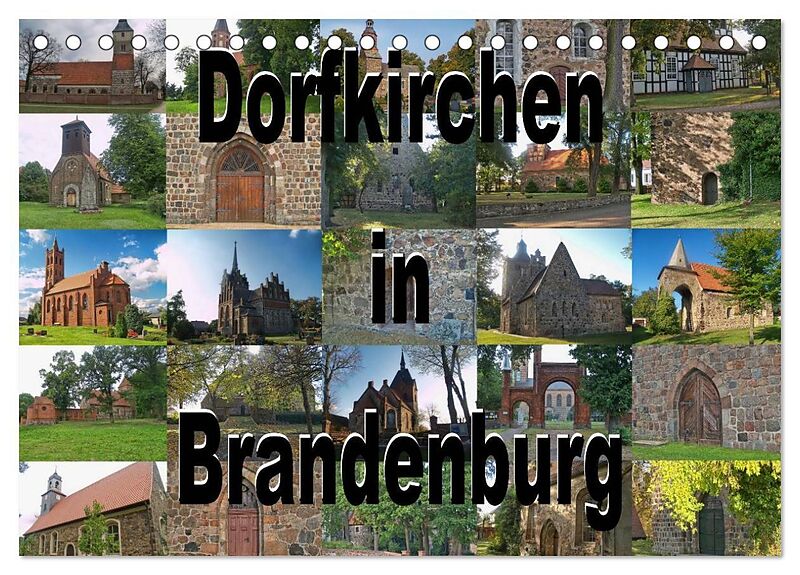 Dorfkirchen in Brandenburg (Tischkalender 2024 DIN A5 quer), CALVENDO Monatskalender