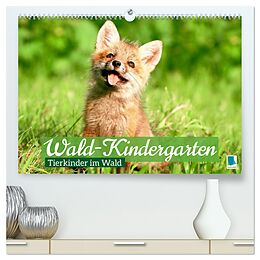 Kalender Wald-Kindergarten: Tierkinder im Wald (hochwertiger Premium Wandkalender 2024 DIN A2 quer), Kunstdruck in Hochglanz von CALVENDO CALVENDO