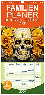 Kalender Familienplaner 2024 - Skull Flower - Totenkopf ART mit 5 Spalten (Wandkalender, 21 x 45 cm) CALVENDO von Dirk Meutzner