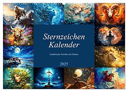 Sternzeichen-Kalender - Galaktische Porträts mit Datum (Wandkalender 2025 DIN A2 quer), CALVENDO 