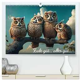 Kalender Eule gut... alles gut! (hochwertiger Premium Wandkalender 2025 DIN A2 quer), Kunstdruck in Hochglanz von artefacti artefacti
