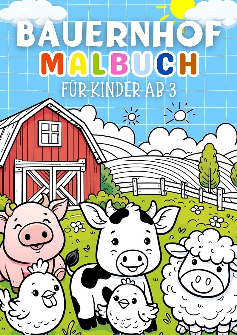 Bauernhof Malbuch für Kinder ab 3 Jahre  Kinderbuch