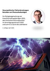 Kartonierter Einband Steuerpolitischer Flächenbrand gegen Betreiber von Photovoltaikanlagen von Stefan Mücke