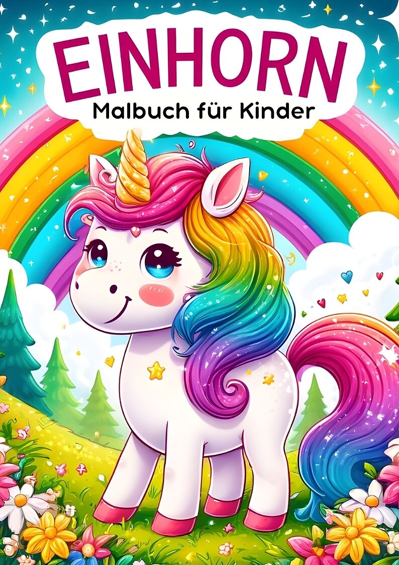Einhorn Malbuch für Kinder  Kinderbuch