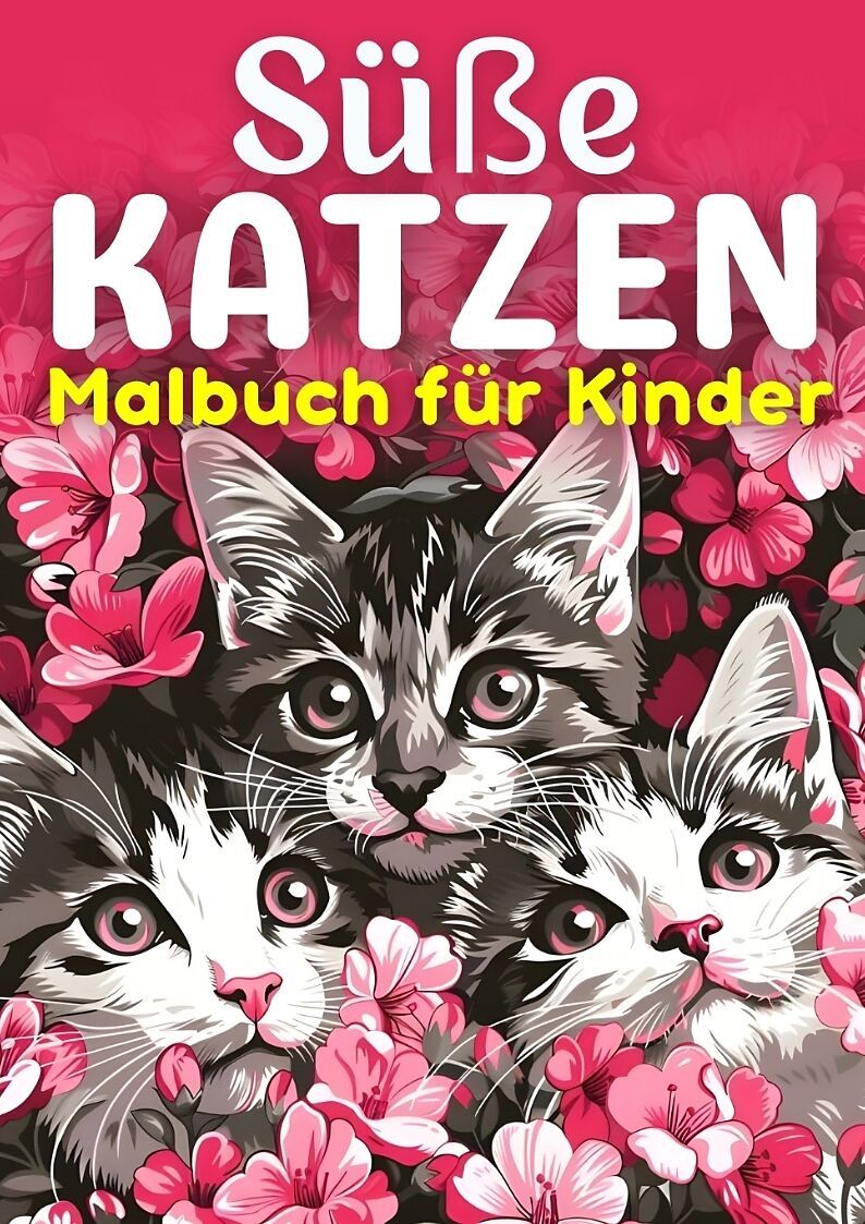 Süße Katzen Malbuch für Kinder  Kinderbuch
