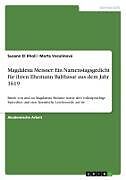 Magdalena Meisner: Ein Namenstagsgedicht für ihren Ehemann Balthasar aus dem Jahr 1619