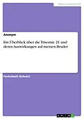 E-Book (pdf) Ein Überblick über die Trisomie 21 und deren Auswirkungen auf meinen Bruder von anonym