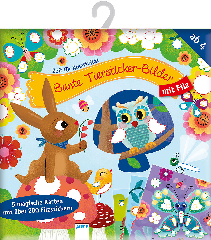 Meine bunten Tierstickerbilder mit Filz