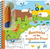Kartonierter Einband Ausmalen mit dem magischen Pinsel. Bauernhoftiere von Sophie Ledesma, Stefanie Böhm