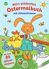 Kartonierter Einband Mein schönstes Ostermalbuch mit Glitzerstickern (Mit über 80 Glitzerstickern) von Silke Reimers