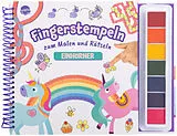 Kartonierter Einband Fingerstempeln zum Malen und Rätseln. Einhörner von