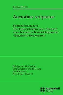 Kartonierter Einband Auctoritas scripturae von Regina Heyder