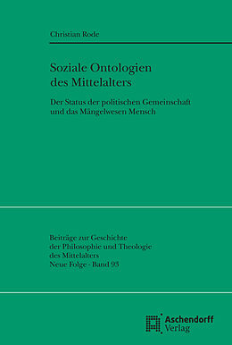 Kartonierter Einband (Kt) Soziale Ontologien des Mittelalters von Christian Rode