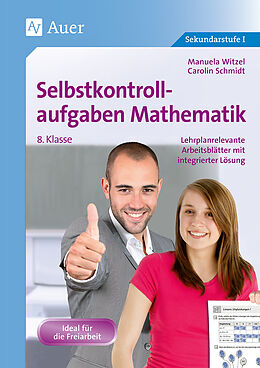 Geheftet Selbstkontrollaufgaben Mathematik Klasse 8 von Carolin Schmidt, Manuela Witzel