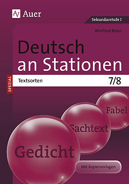 Geheftet Deutsch an Stationen SPEZIAL Textsorten 7-8 von Winfried Röser