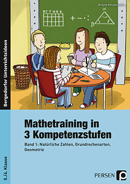 Kartonierter Einband Mathetraining in 3 Kompetenzstufen - 5./6. Klasse von Brigitte Penzenstadler