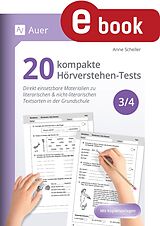 E-Book (pdf) 20 kompakte Hörverstehen-Tests für Klasse 3/4 von Anne Scheller