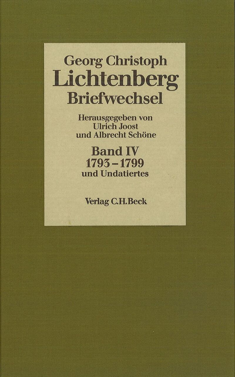 Lichtenberg Briefwechsel Bd. 4: 1793-1799