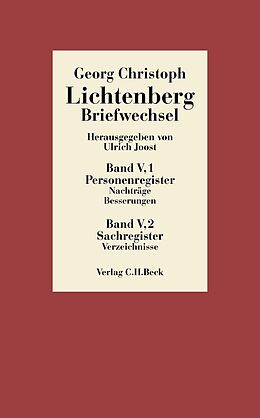 Fester Einband Lichtenberg Briefwechsel Bd. 5: Register von Georg Christoph Lichtenberg