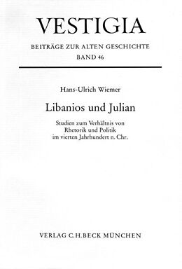 Leinen-Einband Libanios und Julian von Hans-Ulrich Wiemer