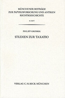 Kartonierter Einband Studien zur Taxatio von Philipp Grzimek