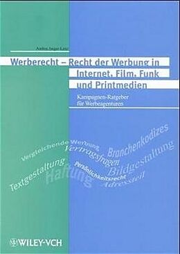 Kartonierter Einband Werberecht - Recht der Werbung in Internet, Film, Funk und Printmedien von Andrea Jaeger-Lenz