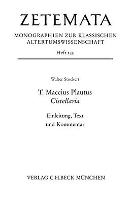 Kartonierter Einband T. Maccius Plautus. Cistellaria von Walter Stockert