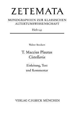E-Book (pdf) T. Maccius Plautus. Cistellaria von Walter Stockert