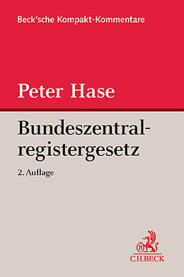 Fester Einband Bundeszentralregistergesetz von Peter Hase