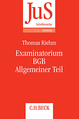 Kartonierter Einband Examinatorium BGB Allgemeiner Teil von Thomas Riehm