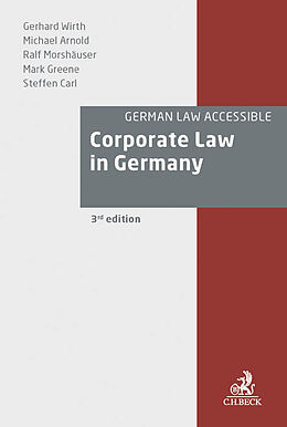 Fester Einband Corporate Law in Germany von Gerhard Wirth, Michael Arnold, Ralf Morshäuser