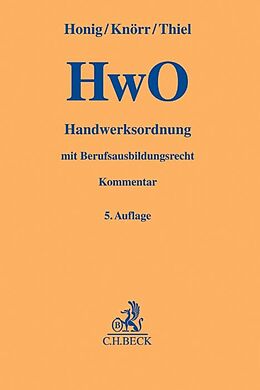 Leinen-Einband Handwerksordnung von Gerhart Honig, Matthias Knörr