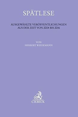 Leinen-Einband Spätlese von Herbert Wiedemann