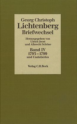 E-Book (pdf) Lichtenberg Briefwechsel Bd. 4: 1793-1799 von 