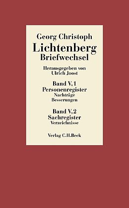 E-Book (pdf) Lichtenberg Briefwechsel Bd. 5: Register von Georg Christoph Lichtenberg