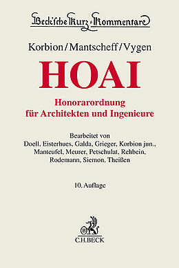 Fester Einband Honorarordnung für Architekten und Ingenieure (HOAI) von Hermann Korbion, Jack Mantscheff, Klaus Vygen