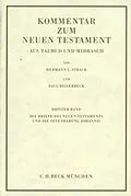 E-Book (pdf) Kommentar zum Neuen Testament aus Talmud und Midrasch Bd. 3: Die Briefe des Neuen Testaments und die Offenbarung Johannis von Paul Billerbeck