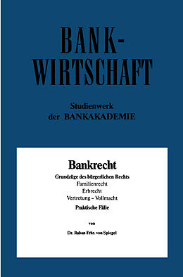 Kartonierter Einband Bankrecht von Raban von Spiegel
