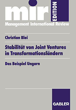 Kartonierter Einband Stabilität von Joint Ventures in Transformationsländern von Christian Blei